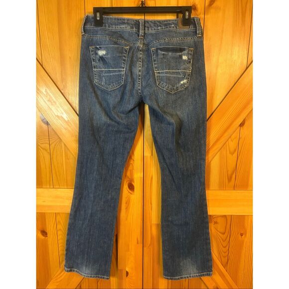 American Eagle Jeans Size 2 Short Blue True Boot Medium Wash S(5804) - Picture 4 of 7